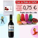 Pack “Super-Ahorro” de regalos Bodas en Outlet, con bolsas y tarjetas