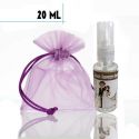 Gel hidroalcohólico 20ml con pegatina de boda y bolsa de organza