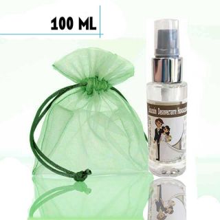 Gel hidroalcohólico 100ml con pegatina de boda y bolsa de organza